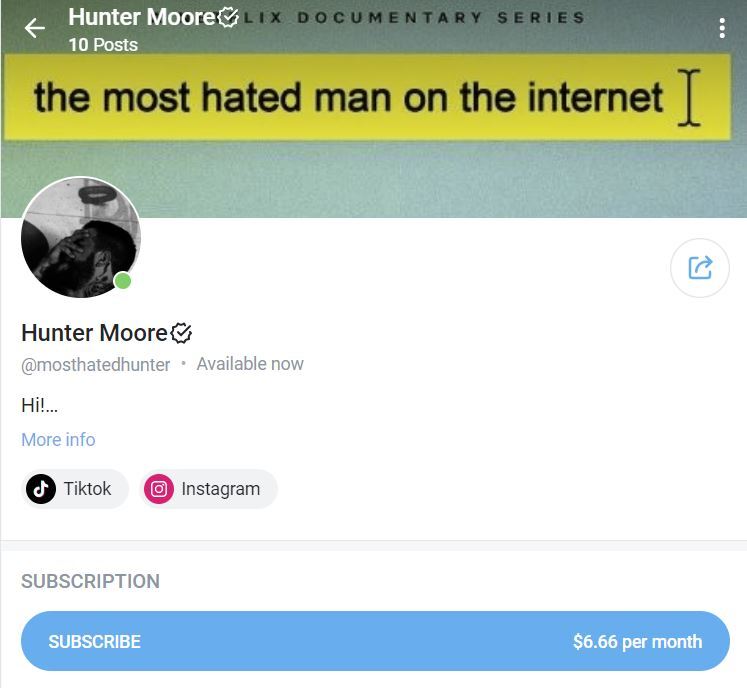 Hunter Moore Onlyfans
