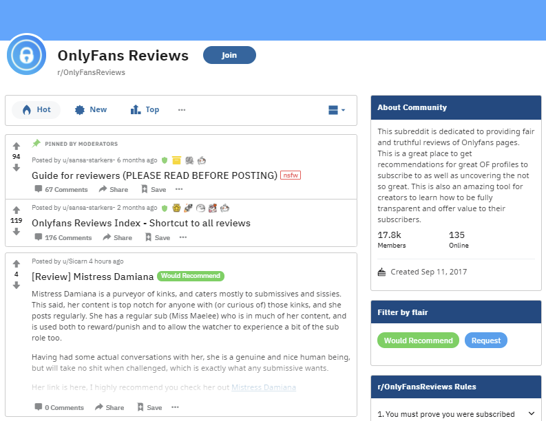 OnlyFans Reviews