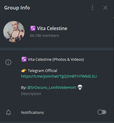 Onlyfans telegram celestine vita Telegram channel